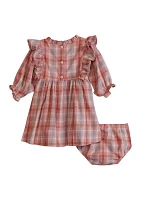 Baby Girls Plaid Printed Dress