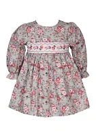 Baby Girls Printed Smocked Dress