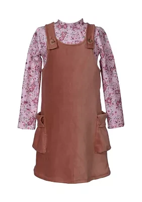 Baby Girls Jumper Dress with Printed Top