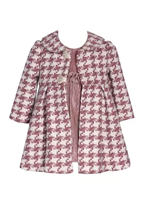 Toddler Girls Ruffle Dress with Coat