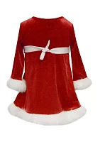 Toddler Girls Stretch Santa Sequin Dress