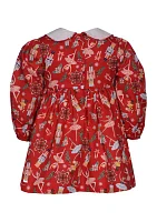 Toddler Girls Smocked Nutcracker Printed Dress