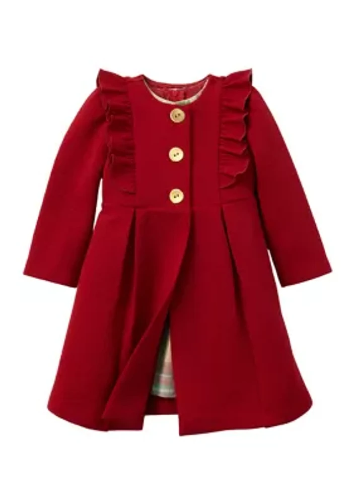 Toddler Girls Plaid Dress with Coat