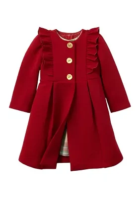 Toddler Girls Plaid Dress with Coat