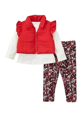 Baby Girls 3 Piece Vest Set