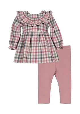 Baby Girls Plaid Top and Leggings Set