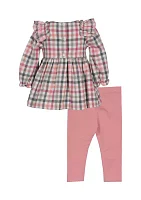 Baby Girls Plaid Top and Leggings Set