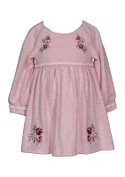 Baby Girls Hacci Embroidered Dress