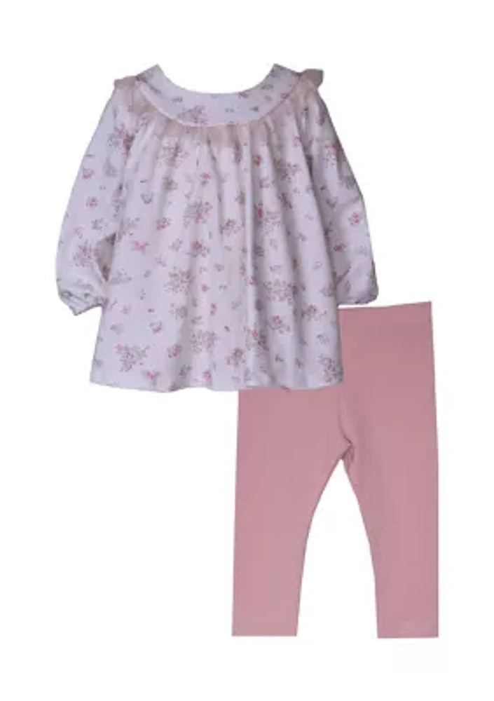 Baby Girls Floral Printed Top and Leggings Set