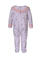 Baby Girls Printed Coverall with Headband