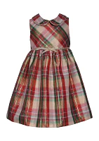 Baby Girls Plaid Printed Dress with Coat