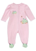 Baby Girls Frog Stretchie Jumpsuit