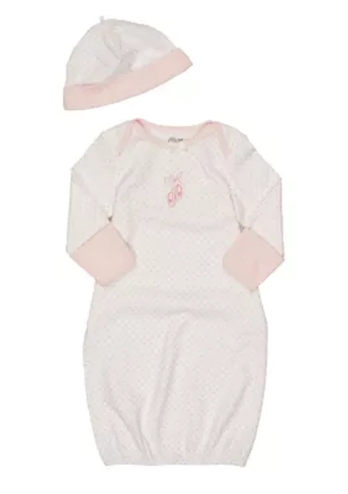 Newborn Girl Ballerina Gown with Hat