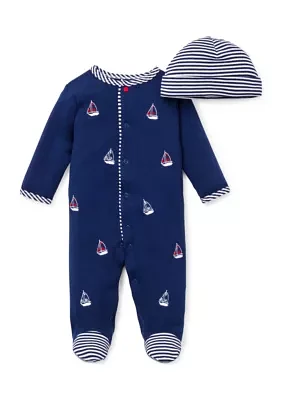 2-Piece Sailboat Footie and Hat