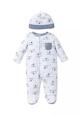 2-Piece Puppy Footie and Hat Set