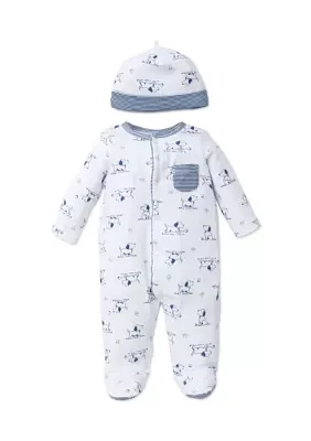 2-Piece Puppy Footie and Hat Set