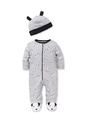 Baby Boys Dalmatian Print Footie with Hat Set