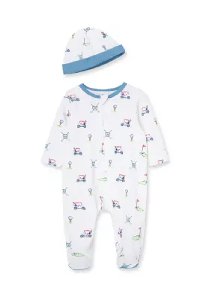 Baby Boys Golf Club Footie with Hat