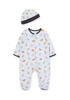 Baby Boys Jungle Pals Footie with Hat