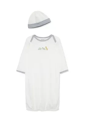 Baby Boys Safari Gown with Hat