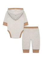 Baby Boys Oatmeal Bodysuit and Pants Set