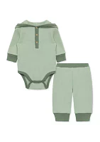 Baby Boys Green Bodysuit and Pants Set