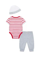 Baby Boys Baseball Bodysuit and Pants Set with Hat