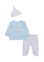 Baby Girls Swan Princess Top Set with Hat