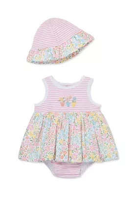 Baby Girls Garden Popover Dress with Hat