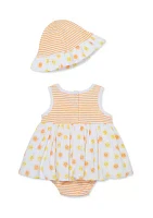 Baby Girls Sunny Popover Dress with Hat