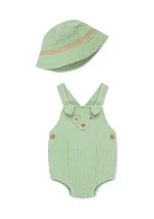 Baby Boys Puppy Sunsuit with Hat