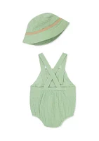 Baby Boys Puppy Sunsuit with Hat