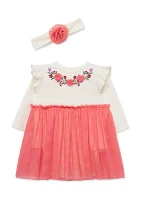 Baby Girls Garland Tutu Bodysuit with Headband