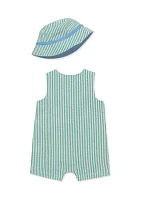 Baby Boys Golf Sunsuit with Hat