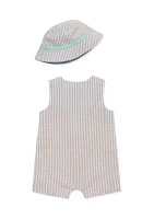 Baby Boys Safari Sunsuit with Hat