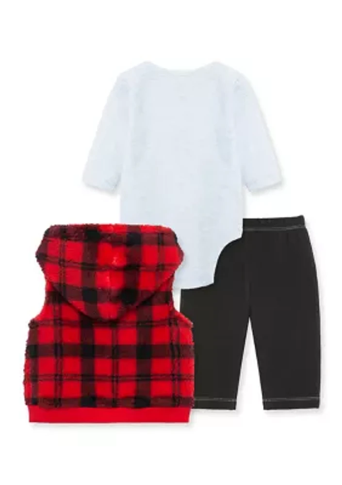 Baby Boys Plaid 3 Piece Vest Set