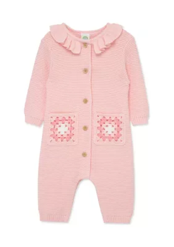 Baby Girls Crochet Coverall