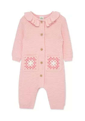 Baby Girls Crochet Coverall