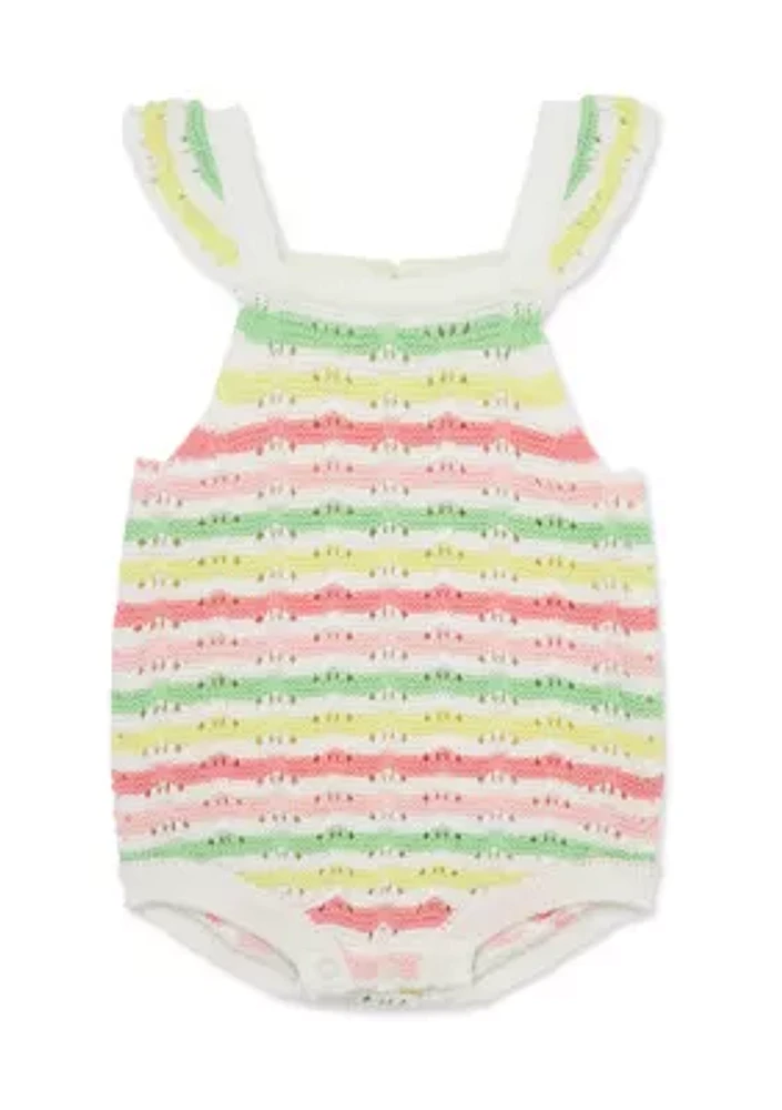 Baby Girls Fun Striped Bubble Bodysuit