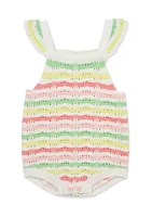Baby Girls Fun Striped Bubble Bodysuit