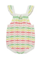 Baby Girls Fun Striped Bubble Bodysuit