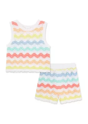 Baby Girls Wavy Pointelle Set