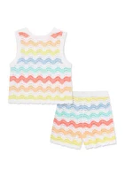 Baby Girls Wavy Pointelle Set