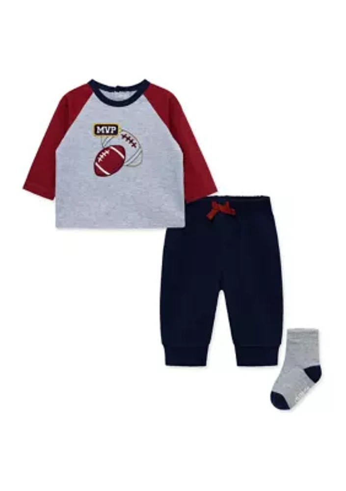 Baby Boys Football Joggers Set with Socks