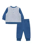 Baby Boys Train Graphic Sweatshirt and Active Pants Set