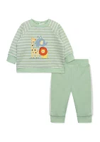 Baby Boys Jungle Graphic Sweatshirt and Active Pants Set