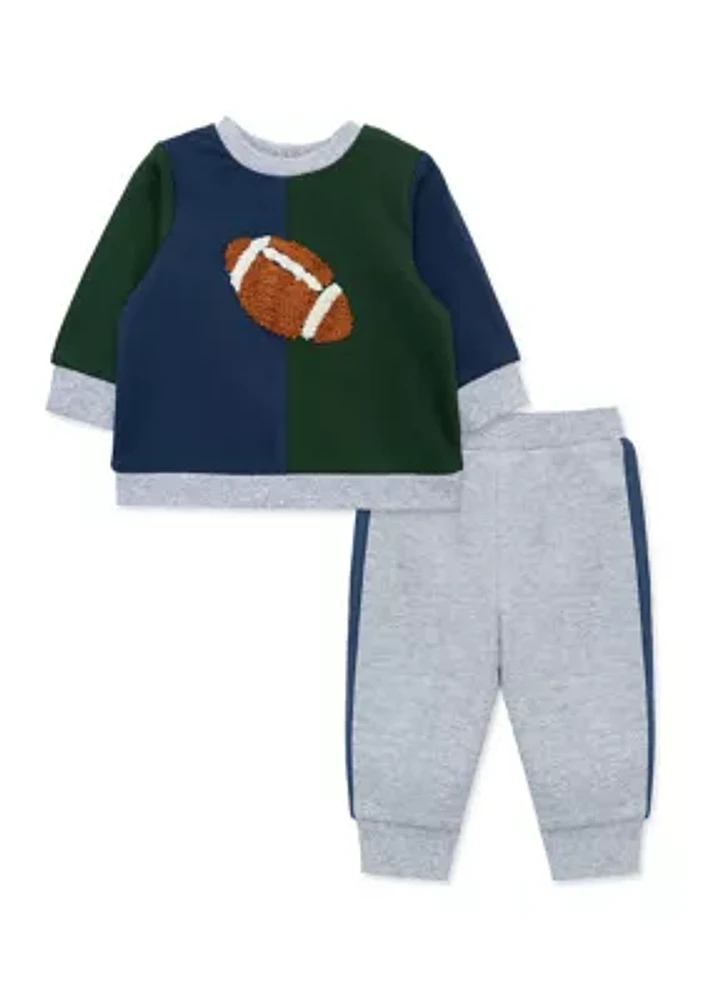 Baby Boys Football Graphic Sweatshirt and Active Pants Set