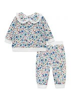 Baby Girls Floral Printed Top and Pants Set