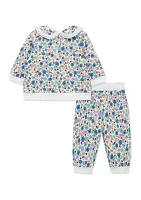 Baby Girls Floral Printed Top and Pants Set