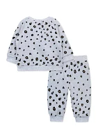 Baby Girls Leopard Printed Sweatshirt and Pants Set